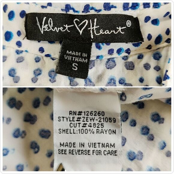 Velvet Heart dot sleeveless high low blouse sz S - Picture 10 of 11